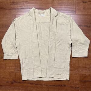 Na Nin Shawl Cardigan OS Beige Gauze Minimal Contemporary Modern City Luxury